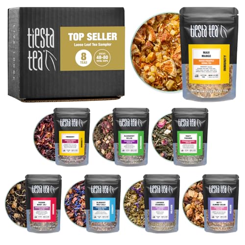 Tiesta Tea Top 8 Favorites Sampler Set, Loose Leaf (8 Pouches)