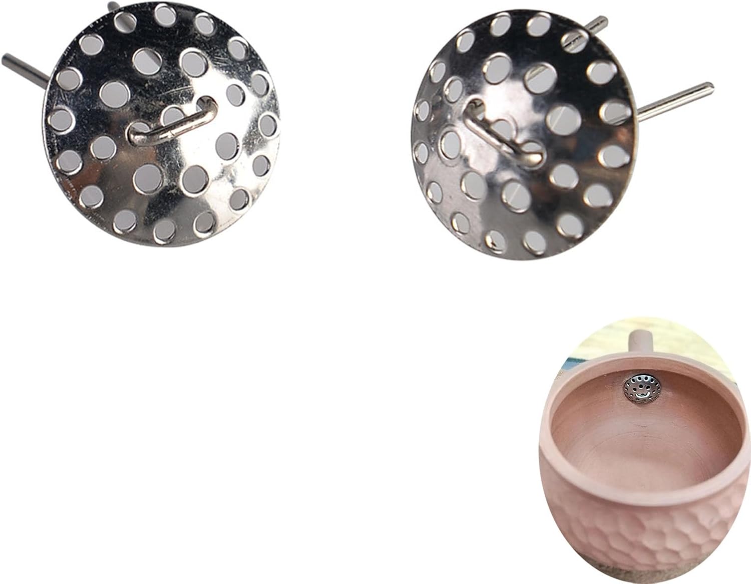 NentMent 2 Pack Stainless Steel Teapot Spout Strainers for Yixing Clay Teapots