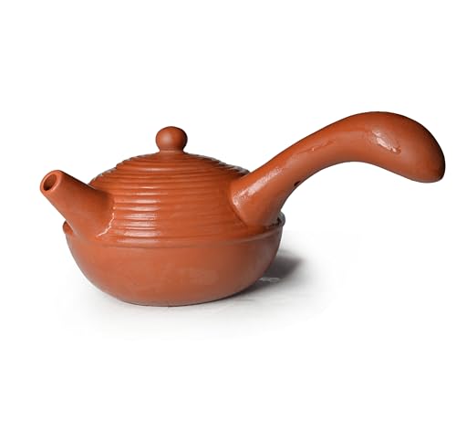 Ceramic Side-Handle Kyusu Teapot (400ml, Red Mud Shi Style)
