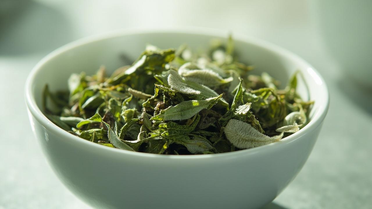 Darjeeling first flush tea with delicate leaves.