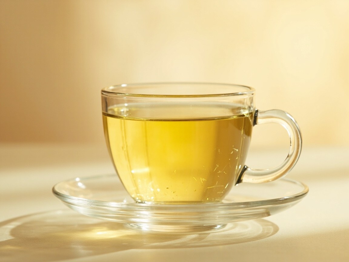 Pale golden-green Longjing liquor in a clear glass