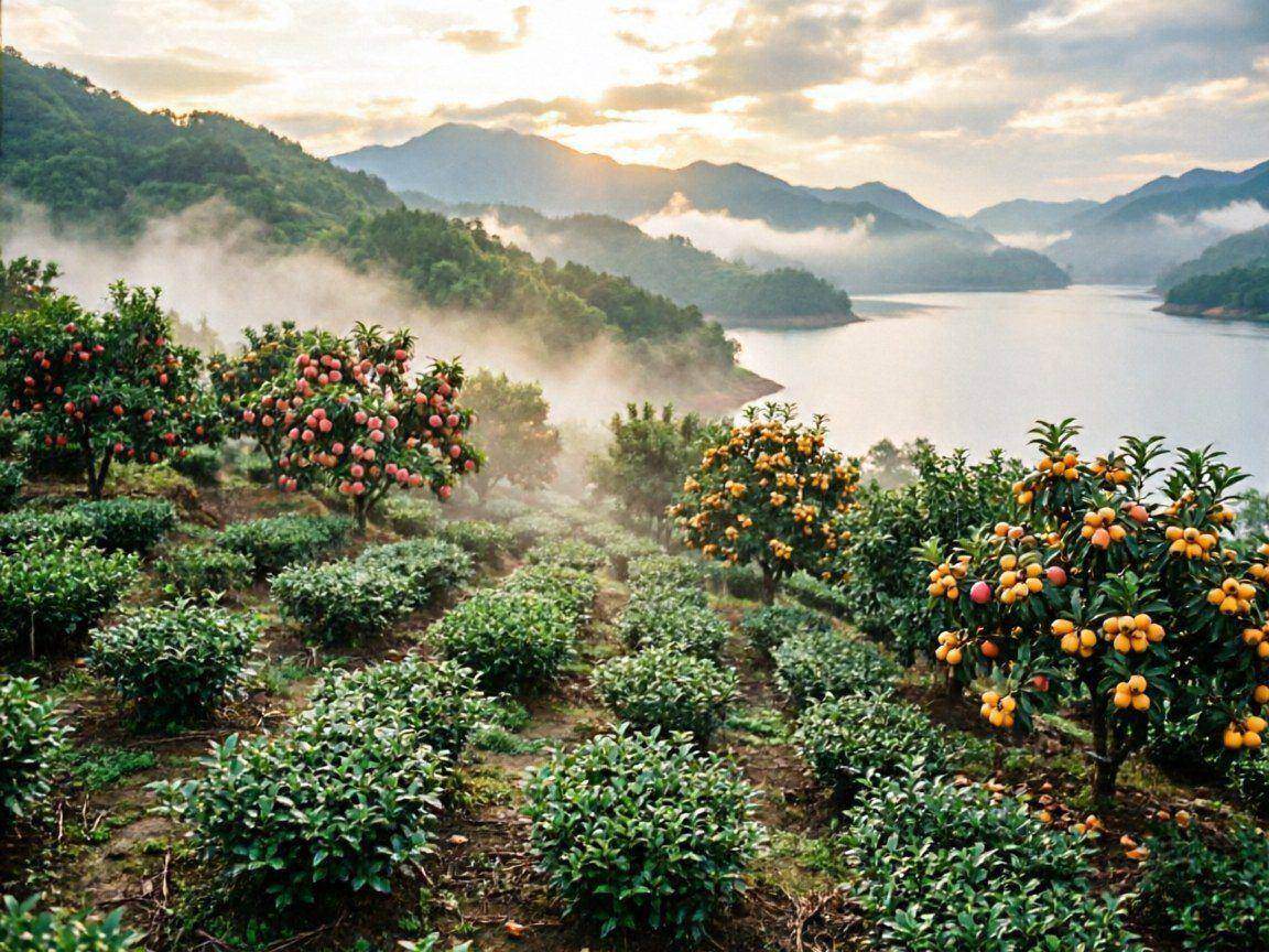 Mist over West Lake tea hills, the Longjing terroir